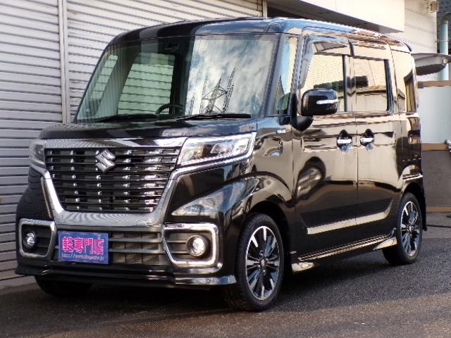 スペーシアカスタム ハイブリッドＸＳ　４ＷＤ　ナビＴＶ　ＤＶＤ　ＣＤ　Ｂｔ　両側パワースライドドア　デュアルセンサーブレーキ　横滑り防止付き　パーキングセンサー　ＣＶＴ　アイドリングストップ　ＬＥＤヘッドライト　フォグランプ　ハーフレザーシート　オートライト　オートハイビーム（4枚目）