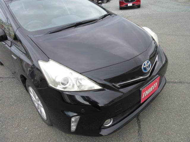 プリウスアルファ Ｓ　７人　純正ナビ　フルセグＴＶ　バックカメラ　障害物センサー　スマートキー・プッシュスタート　ビルトインＥＴＣ　前フォグランプ　純正１６ｉｎアルミホイール　横滑り防止装置　ＢＴ接続　ＣＤ、ＤＶＤ再生（49枚目）