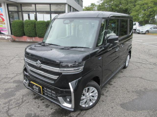 スペーシアカスタム ハイブリッドＧＳ　４ＷＤ　届出済未使用車　スズキセーフティサポート　左側電動スライドドア　ＬＥＤヘッドランプ　シートヒーター　追従型クルーズコントロール　ＵＳＢ入力端子　プッシュスタート（3枚目）