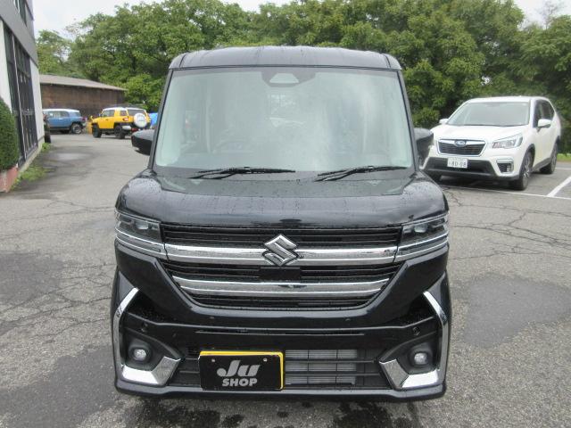 スペーシアカスタム ハイブリッドＧＳ　４ＷＤ　届出済未使用車　スズキセーフティサポート　左側電動スライドドア　ＬＥＤヘッドランプ　シートヒーター　追従型クルーズコントロール　ＵＳＢ入力端子　プッシュスタート（4枚目）