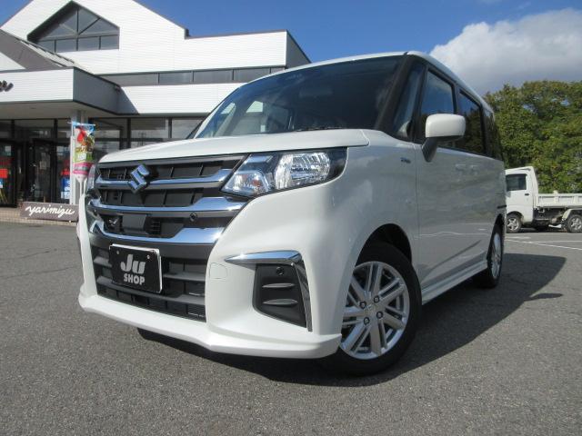 ソリオ ハイブリッドＭＸ　４ＷＤ　登録済未使用車　スズキセーフティサポート　左側電動スライドドア　ＵＳＢ入力端子　リアサンシェード　クルーズコントロール（2枚目）