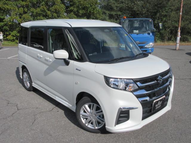 ソリオ ハイブリッドＭＸ　４ＷＤ　登録済未使用車　スズキセーフティサポート　左側電動スライドドア　ＵＳＢ入力端子　リアサンシェード　クルーズコントロール（5枚目）