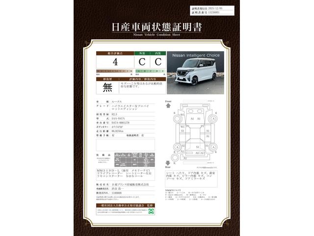 車両状態評価書