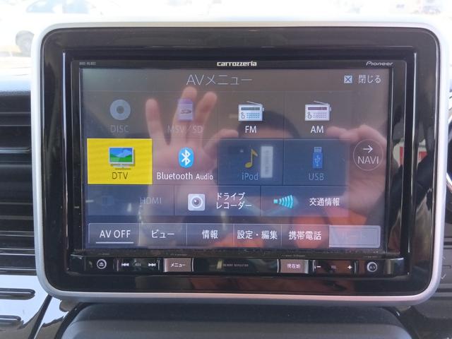 スペーシアカスタム ハイブリッドXS 4WD 社外ドライブレコーダー バックカメラ 両側電動スライドドア 社外ナビ TV クリアランスソナー レーンアシスト 衝突被害軽減システム オートライト LEDヘッドランプ スマートキー(3枚目)