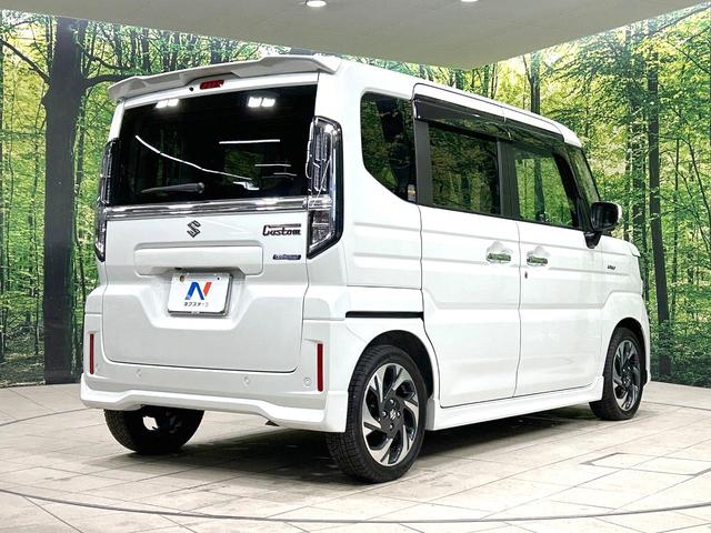 スペーシアカスタム ハイブリッドXSターボ 禁煙車 メーカー9型ナビ 両側電動ドア 全周囲カメラ 衝突軽減装置 アダプティブクルーズ ハーフレザーシート コーナーセンサー スマートキー LEDヘッド ETC オートハイビーム 車線逸脱警報(17枚目)