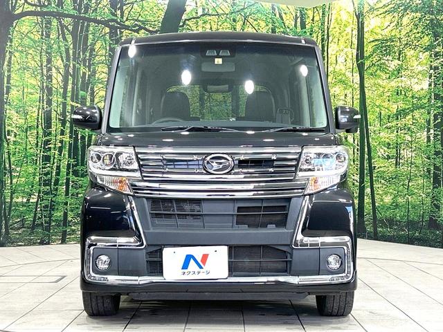 タント カスタムＲＳ　トップエディションＳＡＩＩＩ　後期型　禁煙車　ターボ　両側電動ドア　純正８型ナビ　バックカメラ　衝突軽減装置　ハーフレザー　シートヒーター　コーナーセンサー　スマートキー　ＬＥＤヘッド　ＥＴＣ　オートライト　革巻きハンドル（14枚目）