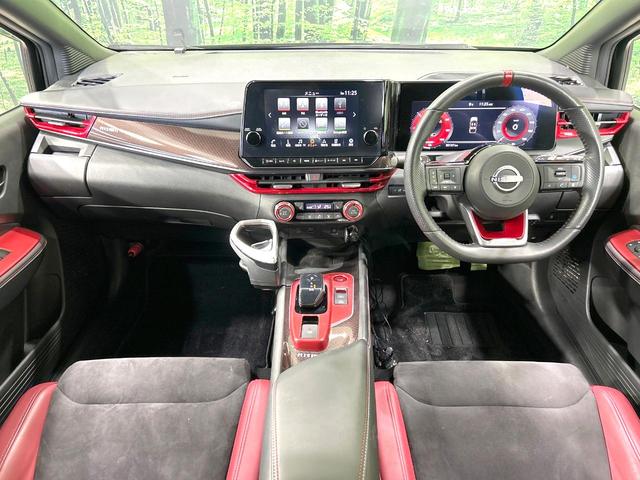 オーラ ニスモ　フルエアロ　全周囲カメラ　衝突被害軽減システム　プロパイロット　禁煙車　ハーフレザーシート　シートヒーター　ドラレコ　コーナーセンサー　スマートキー　ＬＥＤヘッド　ＥＴＣ２．０　純正１７インチアルミ（2枚目）