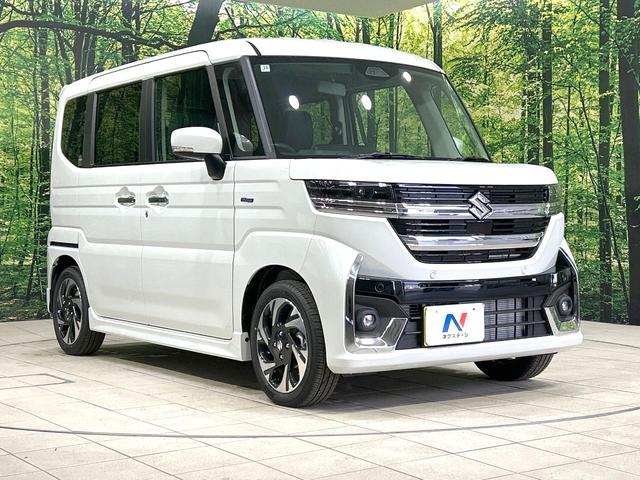 スペーシアカスタム ハイブリッドXS 届出済未使用車 両側電動ドア 衝突軽減装置 ハーフレザーシート コーナーセンサー スマートキー LEDヘッド 純正15インチAW オートハイビーム 車線逸脱警報 オートライト オートエアコン HUD(16枚目)