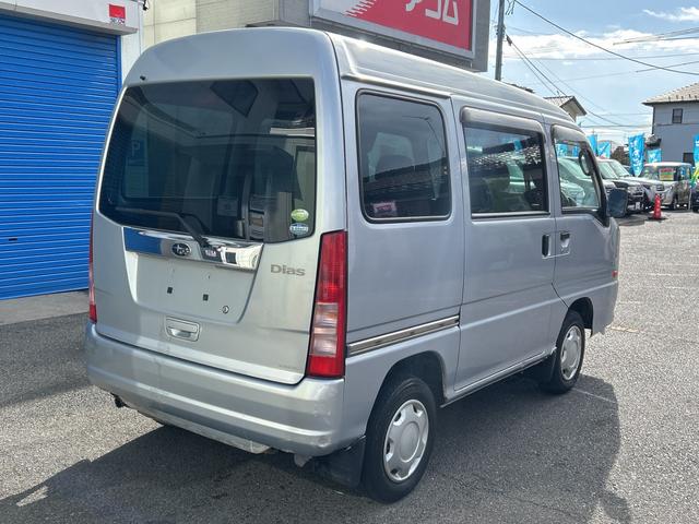 サンバーバン ディアス　切替４ＷＤ　フロア５速マニュアル（車検２年）基本装備フル装備　両側スライドドア　純正カセットオーディオ　キーレス　ＡＢＳ　１２インチホイール（12枚目）