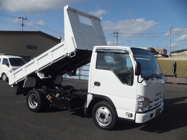 エルフトラック フルフラットローダンプ 2.0t積載 支柱有 コボレーン付 エアコン パワステ パワーウィンドウ 運転席エアバック ABS 3人 元レンタ NJR85AN(12枚目)