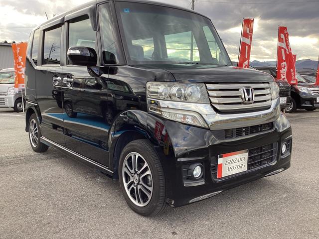 Ｎ－ＢＯＸカスタム Ｇ　両側電動スライド　社外ナビ　衝突被害軽減システム　ＨＩＤヘッド　ＥＴＣ　車線逸脱警報　フォグランプ　純正１４インチＡＷ　電動格納ミラー　フルセグ（2枚目）