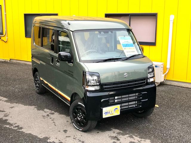 エブリイ Ｊリミテッド　Ｊリミテッド　リフトアップ　カスタム　ＰＬＵＳＬＩＮＥ　プラスライン　４ＷＤ　１４インチアルミホイール　純正ディスプレイオーディオ　バックカメラ　両側電動スライドドア　ターボ　Ｂｌｕｅｔｏｏｔｈ（2枚目）