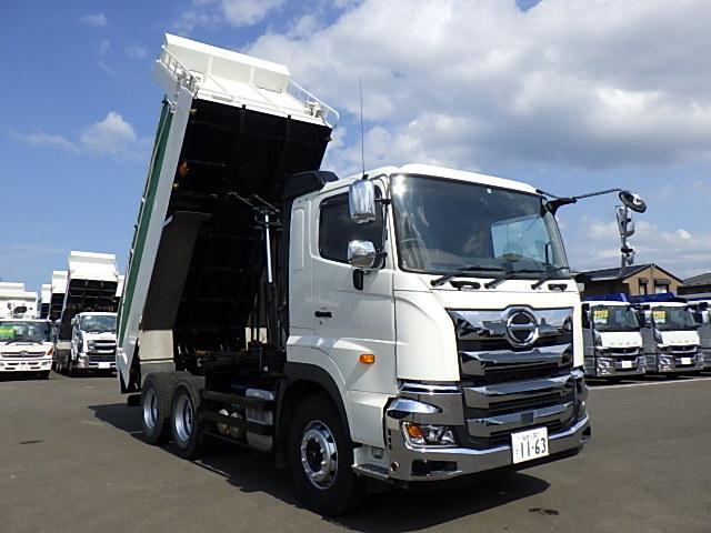 　Ｒ３年式　日野　１０ｔダンプ　走行４６，５１７ｋｍ　新明和工業９．２ｔ積載５１００×２２００ボディ　ＭＴ７速３８０ｐｓ　Ｔ／Ｍリターダ付　車検Ｒ５．１０．２８　ＥＴＣ付(11枚目)