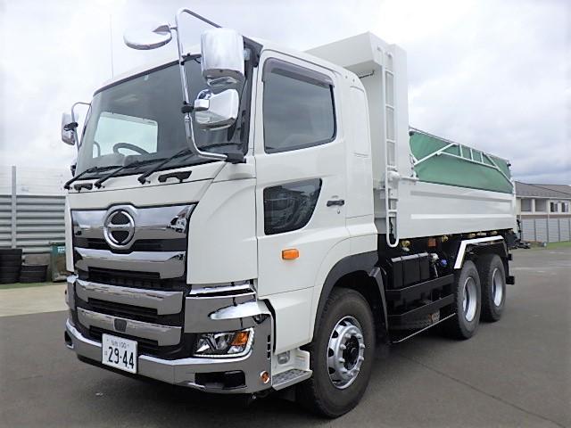 　Ｒ３年式　日野１０ｔダンプ　走行距離４３，０５２ｋｍ新明和工業９．２ｔ　積載５１００×２２００ボディＭＴ７速　３８０ｐｓ　Ｔ／Ｍリターダ付車検Ｒ５．１０．２８　ＥＴＣ付(2枚目)