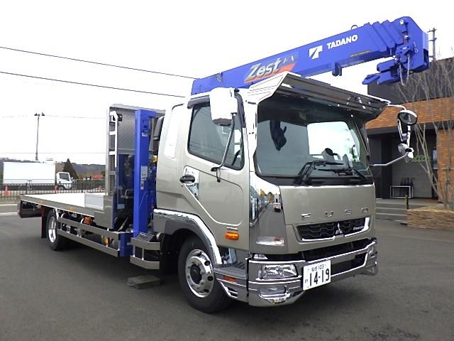 ファイター 増トンセルフ 4段クレーン MT6速 270馬力 6.5t積 荷台寸 530×230cm 地上高100cm カスタム仕様 ラジコン付 タダノ警報仕様 前方格納 5t引込ウィンチ(2枚目)