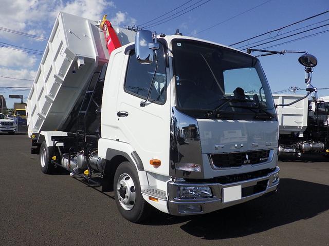 ファイター 　４ｔ脱着式コンテナ車　極東開発工業フックロール　バックモニター　ＥＴＣ　アームロール箱（瑞穂）　ボディ内寸：３６００×１９１０×１１７０ｍｍ８．０立米　メッキフロントバンパーコーナーパネルミラーカバー（11枚目）