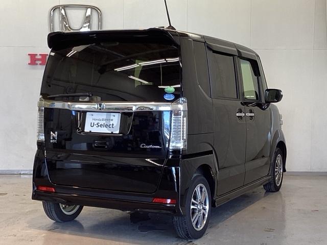 Ｎ－ＢＯＸカスタム Ｇ・Ｌパッケージ　リモコンエンジンスターター付　光触媒抗菌消臭施工済　プッシュスタートスマートキー　ナビ・ＴＶ　ＥＳＣ　フルオートエアコン　ベンチシ－ト　キーフリー　ＥＴＣ装備　地デジＴＶ　パワーステアリング　ＡＢＳ（3枚目）