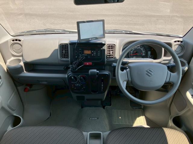 エブリイ ＰＣリミテッド　４ＷＤ　１オーナー　衝突軽減ブレーキ　ふらつき警報機能　オートライト　ハイビームアシスト　ヘッドライトレベライザー　障害物センサー　ポータブルナビ　ーディオ　電動格納ミラー　１２インチＡＷ　横滑り防止（2枚目）