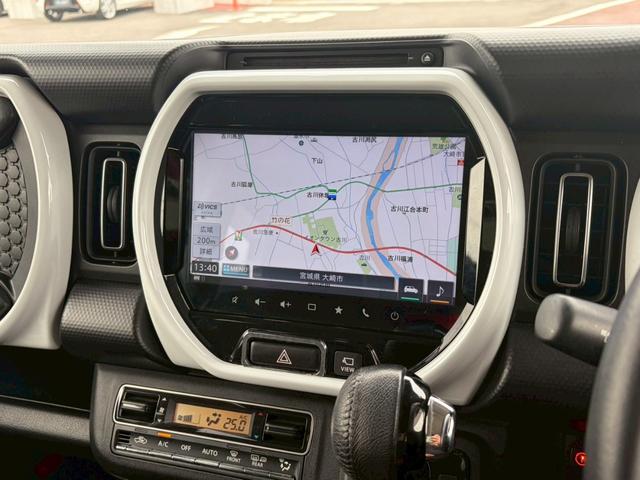 ハスラー ハイブリッドＸターボ　純正９インチナビ　Ｂｌｕｅｔｏｏｔｈ　アップルカープレイ　フルセグＴＶ　ＣＤ　ＤＶＤ　ＬＥＤヘッドランプ　ＬＥＤフォグランプ　純正１５インチアルミ　前席シートヒーター　全方位カメラ　ＥＴＣ２．０（10枚目）