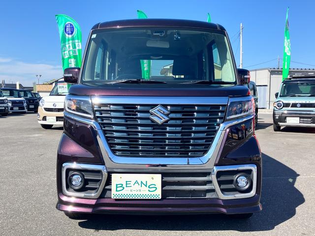 スペーシアカスタム ハイブリッドＸＳ　ワンオーナー車　禁煙車　衝突回避支援　両側パワスラ　ＬＥＤヘッドランプ　ＬＥＤフォグランプ　１５インチアルミ　社外ワンセグナビ　後席サーキュレーター　シートバックテーブル　助手席アンダーボックス（5枚目）