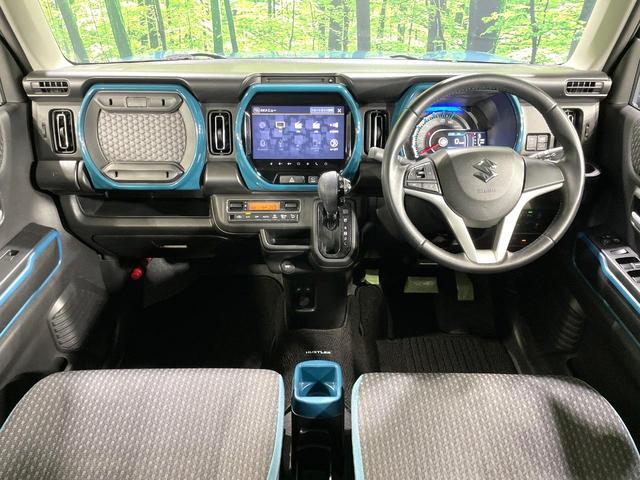 ハスラー ハイブリッドX 衝突軽減 純正9型ナビ 全周囲カメラ ドライブレコーダー ETC LEDヘッド 純正15インチアルミ スマートキー オートエアコン シートヒーター コーナーセンサー 車線逸脱警報 禁煙車(2枚目)