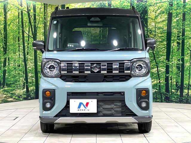 スペーシアギア ハイブリッドXZ 届出済未使用車 両側電動ドア オットマン 衝突軽減装置 レーダークルーズ シートヒーター ステアリングヒーター サーキュレーター クリアランスソナー LEDヘッド オートマチックハイビーム ステリモ(14枚目)