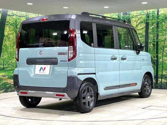 スペーシアギア ハイブリッドXZ 届出済未使用車 両側電動ドア オットマン 衝突軽減装置 レーダークルーズ シートヒーター ステアリングヒーター サーキュレーター クリアランスソナー LEDヘッド オートマチックハイビーム ステリモ(17枚目)