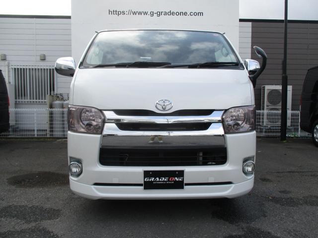 ハイエースバン ロングスーパーＧＬ　４ＷＤディーゼルターボ　ローダウン　プッシュスタート　ＬＥＤヘッドライト　フロントスポイラー　社外アルミ　ホワイトレタータイヤ　ナビ　バックカメラ　ＥＴＣ　ＡＣ１００Ｖコンセント（2枚目）