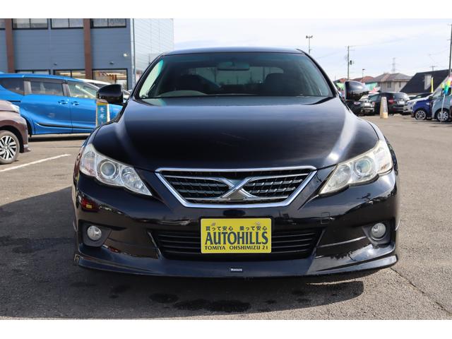 マークX 250G Fourブラックリミテッド 車検整備付 1ヶ月or1000km保証付 4WD スマートキー プッシュスタート エンジンスターター HID モデリスタフロントエアロ パワーシート フルセグナビ バックカメラ 社16アルミ(3枚目)