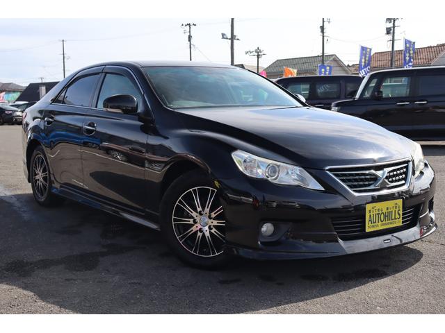 マークX 250G Fourブラックリミテッド 車検整備付 1ヶ月or1000km保証付 4WD スマートキー プッシュスタート エンジンスターター HID モデリスタフロントエアロ パワーシート フルセグナビ バックカメラ 社16アルミ(4枚目)