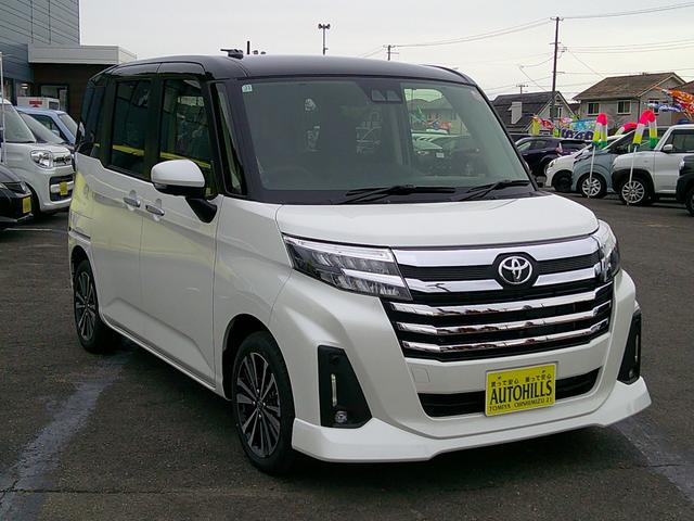 ルーミー カスタムG-T 登録済み未使用車 コンフォートパッケージ 9インチディスプレイオーディオ フルセグTV パノラミックビューパッケージ 両側電動スライドドア LEDヘッドライト 衝突軽減ブレーキ レーンアシスト(2枚目)