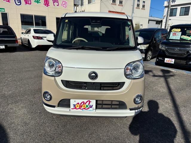 ムーヴキャンバス Ｇメイクアップ　ＳＡＩＩＩ　８インチナビフルセグ　アラウンドビューカメラ　両側パワースライドドア　プッシュスタート　シートカバー　スマアシＩＩＩ　オートエアコン　ベージュツートン（11枚目）