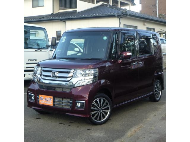 Ｎ－ＢＯＸカスタム Ｇ　ターボＳＳパッケージ　４ＷＤ　ワンオーナー　ＣＴＢＡ　衝突軽減ブレーキ　ＥＧスターター　サイド＆カーテンエアバック　メモリーナビ　フルセグ　ブルートゥース　バックカメラ　クルコン　ハーフレザー　両側パワスラ　ＥＴＣ（4枚目）