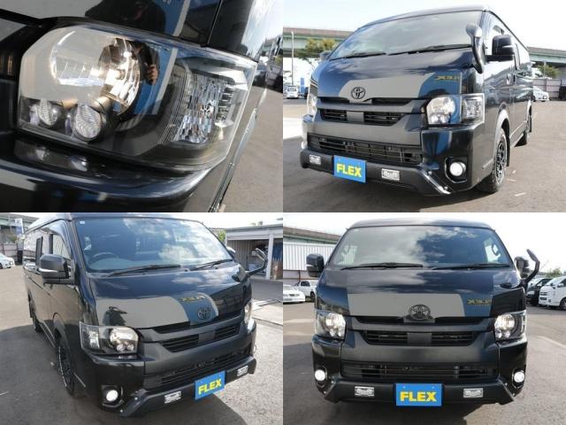 ハイエースバン スーパーGL ダークプライムII フルカスタムオフロードスタイル ユーアイショック&スタビライザー ビックXナビ&フリップダウンモニター シートカバー 片側跳ね上げベットキット 床板パネル 網戸 NT-1アルミ TRタイヤ(10枚目)