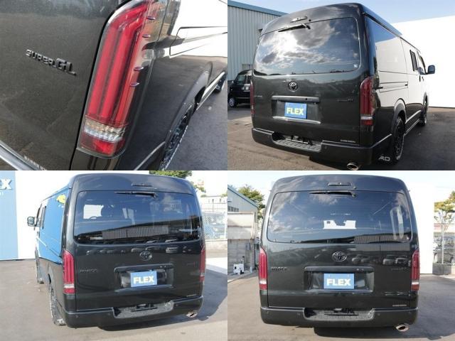 ハイエースバン スーパーGL ダークプライムII フルカスタムオフロードスタイル ユーアイショック&スタビライザー ビックXナビ&フリップダウンモニター シートカバー 片側跳ね上げベットキット 床板パネル 網戸 NT-1アルミ TRタイヤ(11枚目)