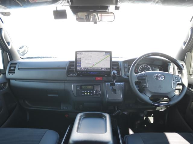 ハイエースバン ロングスーパーGL ダークプライムS 登録済み未使用車ダークプライムS ビックX11インチデカナビ ETC 両側パワースライドドア ベットキット デルフ06アルミホイル18インチ パラダタイヤ オメガLEDテール(52枚目)