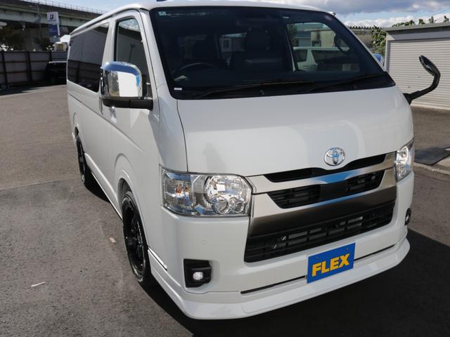 ハイエースバン ロングスーパーGL ダークプライムS 登録済み未使用車ダークプライムS ビックX11インチデカナビ ETC 両側パワースライドドア ベットキット デルフ06アルミホイル18インチ パラダタイヤ オメガLEDテール(58枚目)