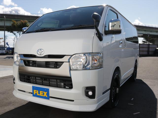 ハイエースバン ロングスーパーGL ダークプライムS 登録済み未使用車ダークプライムS ビックX11インチデカナビ ETC 両側パワースライドドア ベットキット デルフ06アルミホイル18インチ パラダタイヤ オメガLEDテール(68枚目)