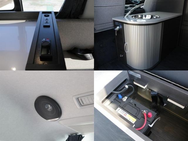 ハイエースワゴン GL MOBY DICKシリーズ【ORCA】 7人乗り リクライニングマット 8ナンバーキャンピングカー FFヒーター 40リットル冷蔵庫 12リットル排水.給水タンク 伸縮式シャワーヘッド付きシンク(16枚目)