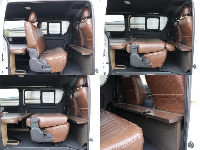 ２列目は背もたれを倒すことや前に倒すこともできるようになっておりますのでシチュエーションに応じて対応できちゃいます！！