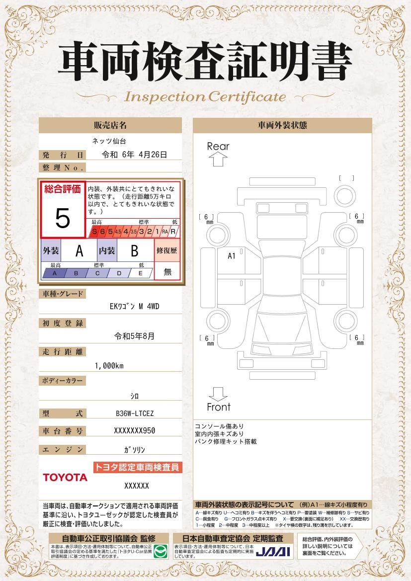 車両状態評価書