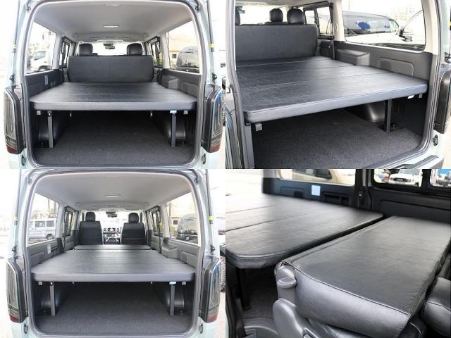 ハイエースバン ロングスーパーGL アースカラーパッケージ メッキパーツマットブラック塗装 ヘッドライトインナーブラック オーバーフェンダー Paw16AW ベッドキット シートカバー アルパインBIG-Xナビ ドラレコ HDMIポート(10枚目)