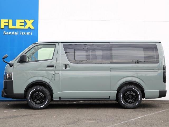 ハイエースバン ロングスーパーGL アースカラーパッケージ メッキパーツマットブラック塗装 ヘッドライトインナーブラック オーバーフェンダー Paw16AW ベッドキット シートカバー アルパインBIG-Xナビ ドラレコ HDMIポート(18枚目)