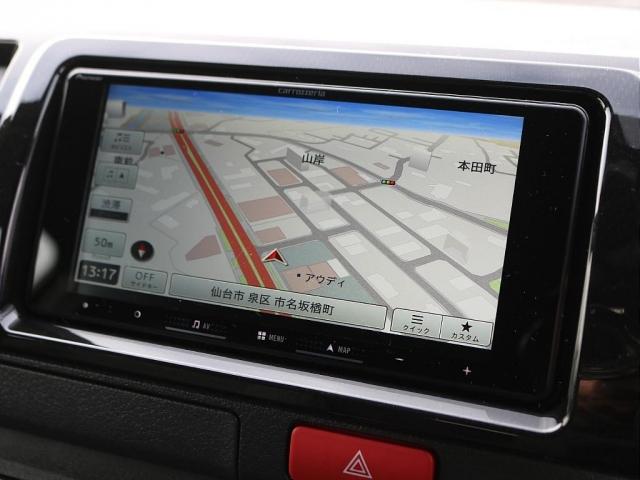 ハイエースバン ロングスーパーＧＬ　ダークプライムＳ　Ｔ－Ｆｏｒｃｅフロントスポイラー　ＧＲマッドフラップ　ＮＥＯＴＲＡＣＥ　ＬＥＤテール　ＮＴ１　１６ＡＷ　ＴＯＹＯオープンカントリー　ベッドキット　サイドバー　カロッツェリア７インチナビ　ＨＤＭＩポート（3枚目）