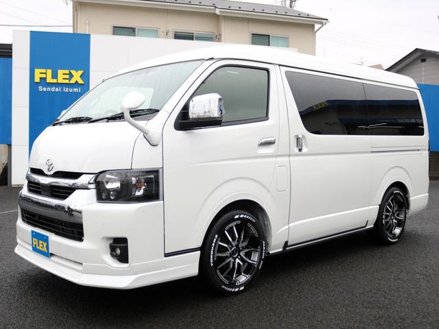 ハイエースワゴン ＧＬ　スマートベッド　デルフィーノラインフロントスポイラー　オーバーフェンダー　１インチローダウン　ヘッドライトインナーブラック塗装　ＮＥＯＴＲＡＣＥ　ＬＥＤテールランプ　ＢＩＧ－Ｘ　フリップダウンモニター（31枚目）