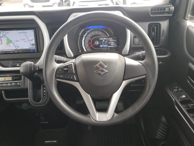 ハスラー ハイブリッドＧ　ワンオーナー　禁煙車　ドライブレコーダー　ナビ　ＴＶ　クリアランスソナー　レーンアシスト　衝突被害軽減システム　スマートキー　アイドリングストップ　電動格納ミラー　シートヒーター　盗難防止システム（3枚目）