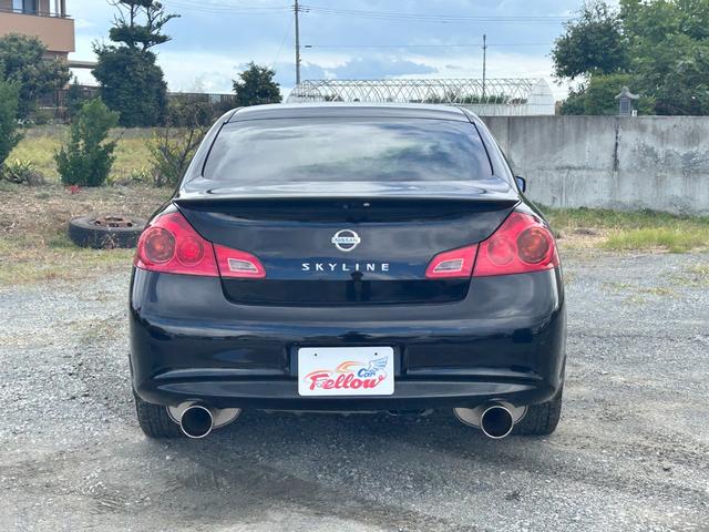 スカイライン 250GT 関東仕入れ 社外マフラー Bluetoothオーディオ フルセグTV バックカメラ ETC スマートキー プッシュスタート 電動シート ハーフレザー フォグランプ 16インチAW タイミングチェーン(13枚目)