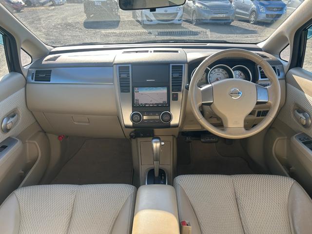 ティーダ 15M ハーフレザーシート スマートキー 地デジTV ETC オートエアコン 電動格納ミラー 社外14インチAW タイミングチェーン(6枚目)