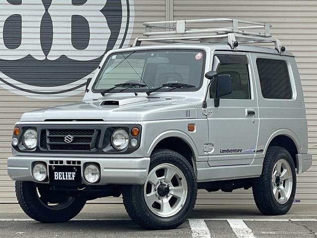 ジムニー ランドベンチャー JA22W 特別仕様車 ランドベンチャー パートタイム4WD フルノーマル ターボ 純正16インチAW サイドデカール AT 純正キー ルーフラック ラジエター&デスビ交換済 取説 記録簿12枚(5枚目)