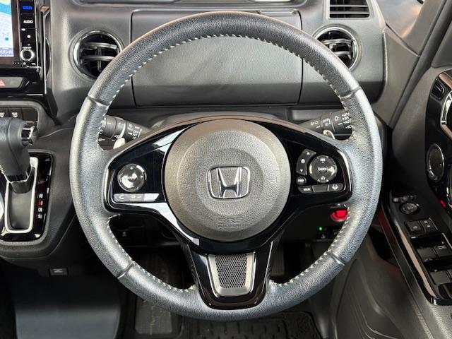 Ｎ－ＢＯＸカスタム ＥＸターボ　保証付　禁煙車　ターボ車　両側電動スライドドア　衝突軽減ブレーキ　９型メーカーナビ　フルセグ　Ｂカメラ　ＬＥＤライト　追従型クルコン　ハーフレザー＆シートヒーター　純正Ｅ／Ｇスターター　純正１５ＡＷ（13枚目）